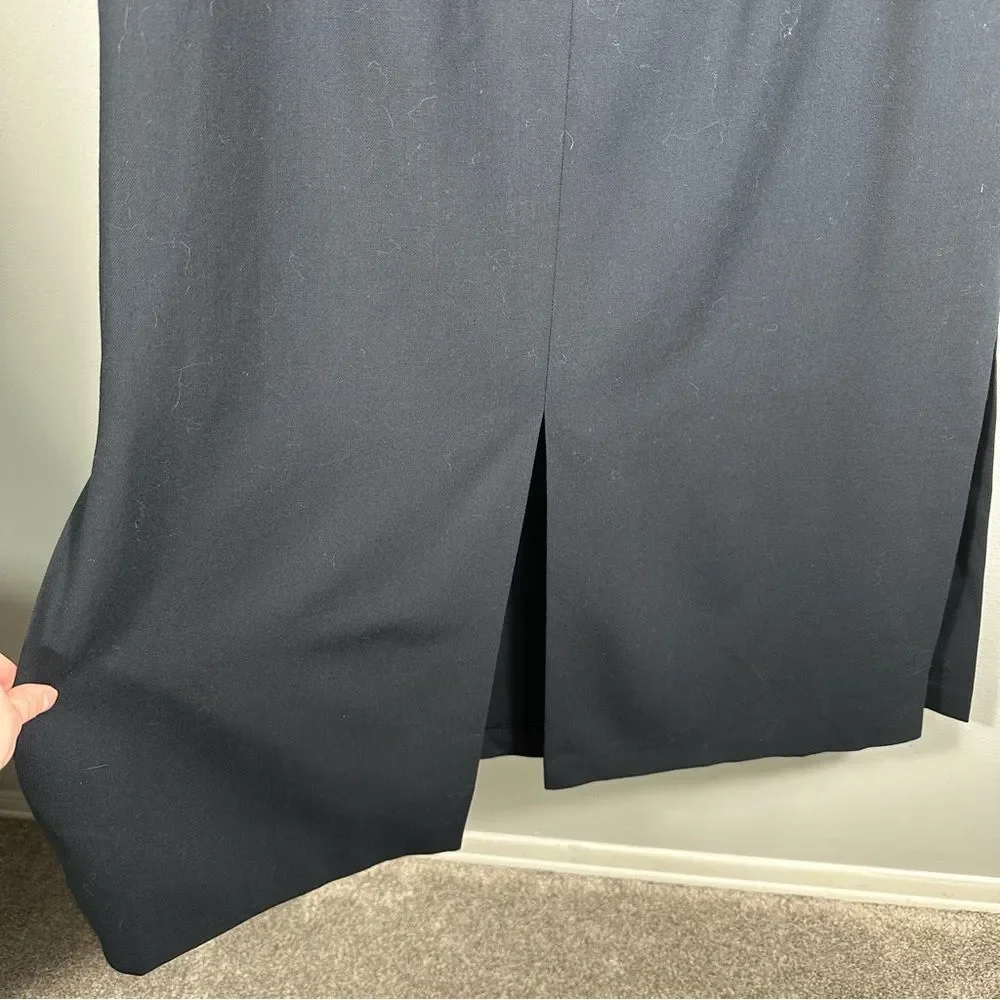 Mondi Fashion Vintage Classic Navy Pleated Maxi Skirt NWOT Size 36 Careerwear